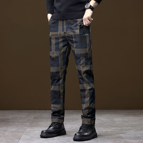Herren modische Karohose mit komfortablem Schnitt und elastischem Bund Echoarchiv