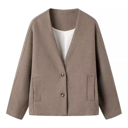 Damen Kurzjacke im Boxy‑Schnitt mit V‑Ausschnitt und Zwei‑Knopf‑Verschluss Echo Archiv