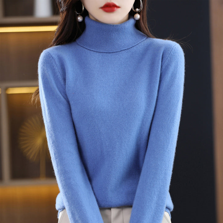 Damen Schmal geschnittener Rollkragenpullover aus kaschmirähnlichem Feinstrick mit softem Flor Echoarchiv