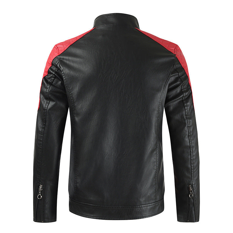 Herren Modische Bikerjacke mit Lederapplikationen Echo Archiv