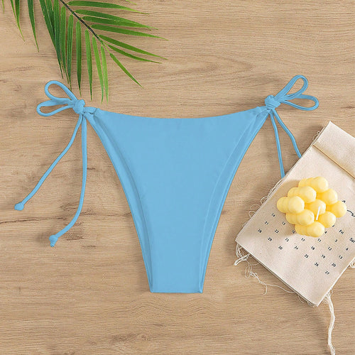 Damen Hoch geschnittene Bikini-Hose mit verstellbaren Bindebändern Echo Archiv
