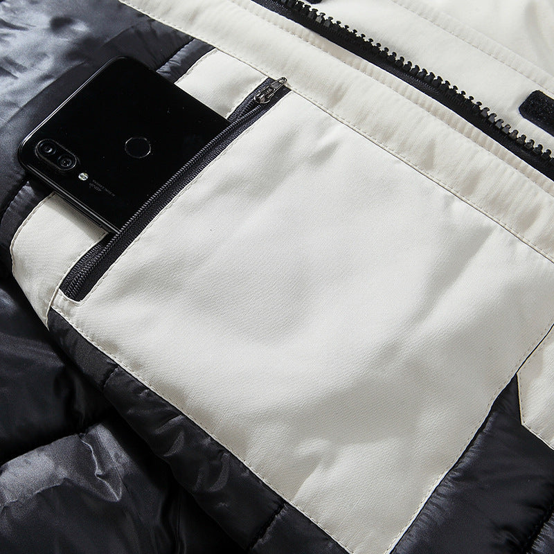 Herren Thermo-Parka mit abnehmbarer Kunstfellkapuze, winddicht und wasserabweisend – Marzano
