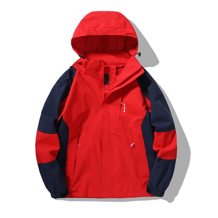 Herren Nano Wind- und wasserabweisende Outdoor-Hoodie-Jacke mit Belüftungsnetz, verstellbarer Kapuze und verdeckter Vorderklappe – Cavarno