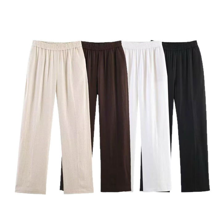 Damen Weite Palazzo-Hose mit elastischem Raffungsgummibund und fließendem Leichtstoff Echo Archiv