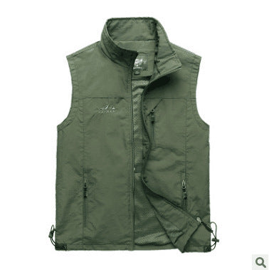 Herren Utility-Outdoorweste mit atmungsaktivem Meshfutter, Reißverschluss‑Taschen und verstellbarem Saum Echoarchiv