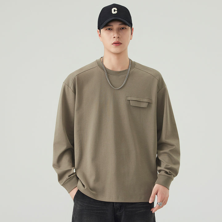 Herren Oversize Sweatshirt mit Brustklappe und Raglanärmeln Echoarchiv