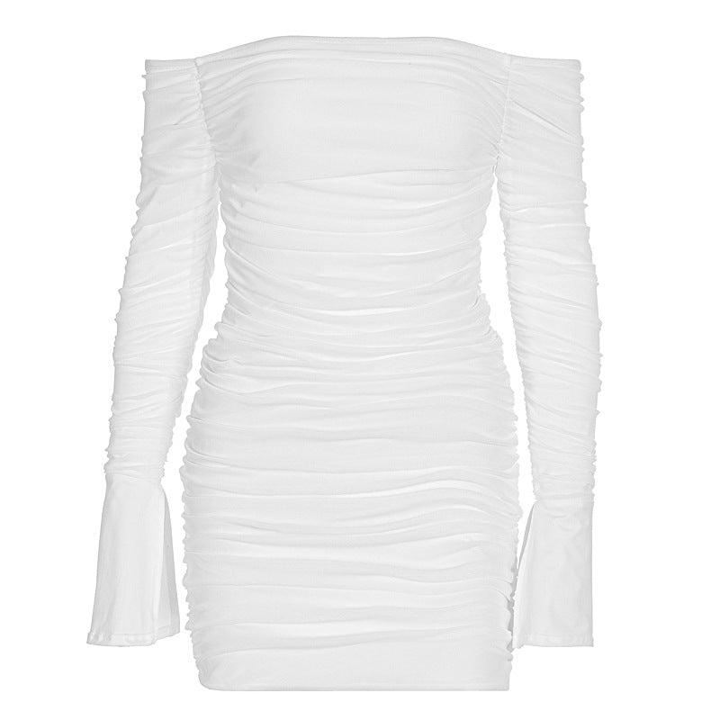 Damen Off-Shoulder Minikleid mit Rüschendetails und figurbetontem Schnitt Echo Archiv