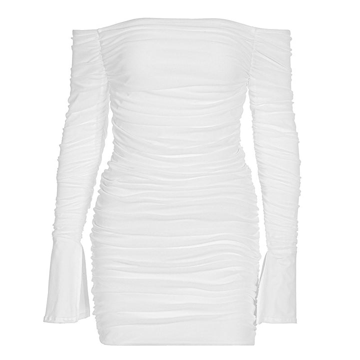 Damen Off-Shoulder Minikleid mit Rüschendetails und figurbetontem Schnitt Echo Archiv