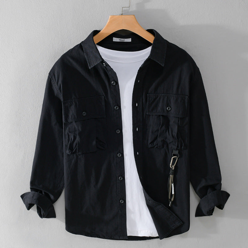 Herren Utility-Overshirt mit Doppel-Brusttaschen und Karabinerdetail Echoarchiv