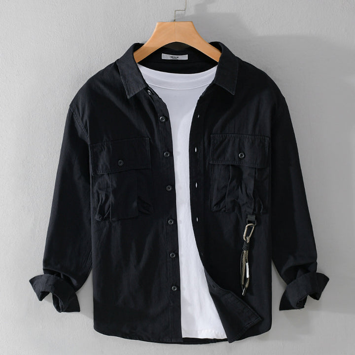 Herren Utility-Overshirt mit Doppel-Brusttaschen und Karabinerdetail Echoarchiv