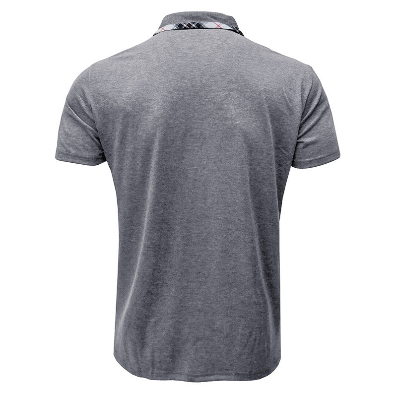Herren Polo-Shirt mit stilvollem Karodetail und Brusttasche Echoarchiv