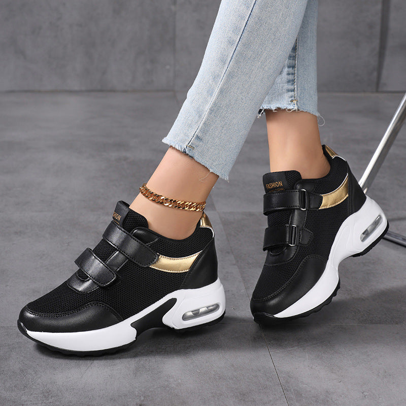 Damen nan sportliche Plateausneaker mit Klettverschluss und sichtbarer Luftpolstersohle aus atmungsaktivem Mesh Echo Archiv