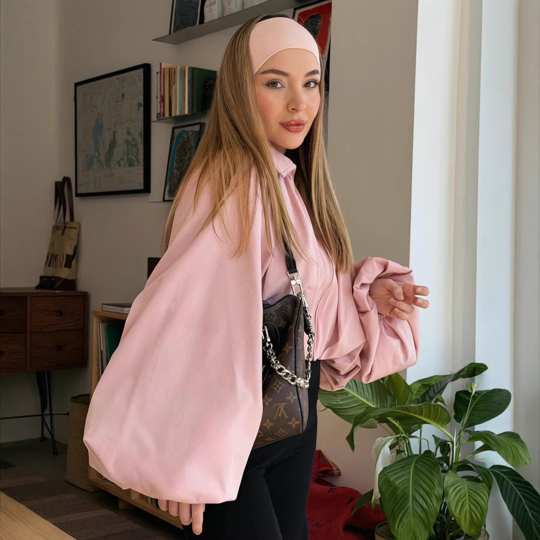 Damen Kurzcape mit Volumenärmeln, Reißverschluss und gerafftem Saum Echo Archiv