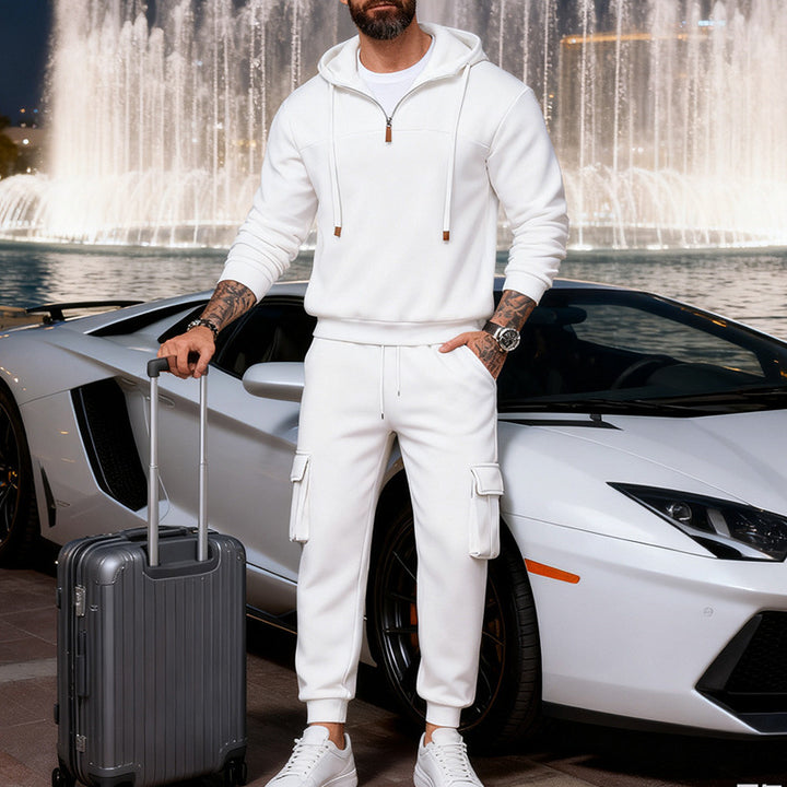 Herren Cargo-Joggerhose mit multifunktionalen Klapptaschen elastischem Bund und gerippten Bündchen – Bravaro