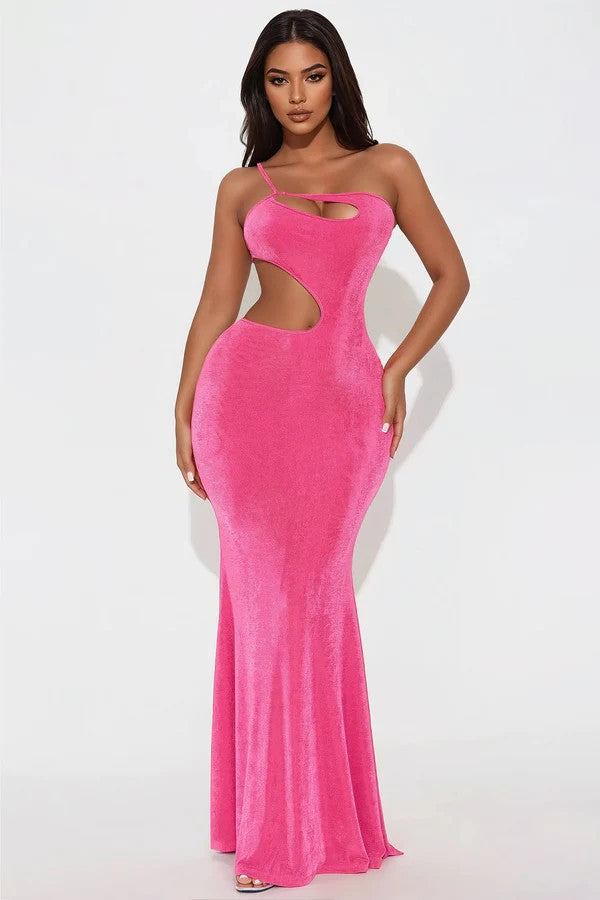 Damen figurbetontes Maxikleid mit tiefem Ausschnitt und Cut-Out-Details Echo Archiv
