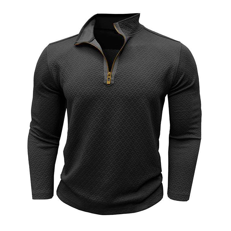Herren Hochwertiger Langarm-Pullover mit Stehkragen Echoarchiv