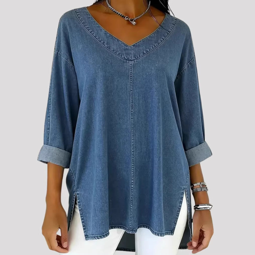 Damen Lässige Denim Tunika – Avérine
