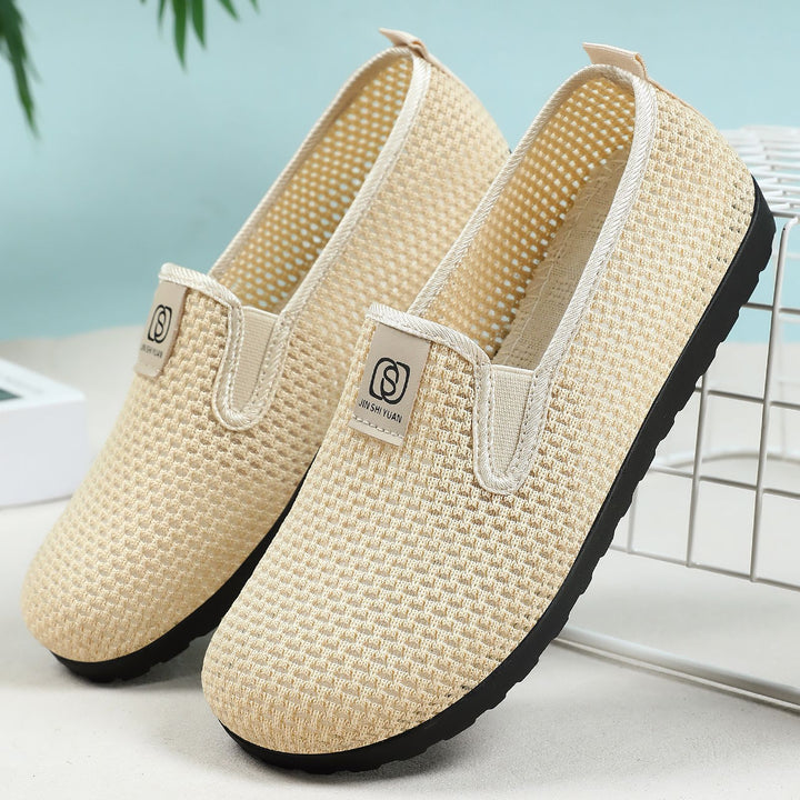 Damen nan atmungsaktiver gestrickter Slipper mit elastischem Einstieg und dämpfender EVA-Laufsohle Echo Archiv
