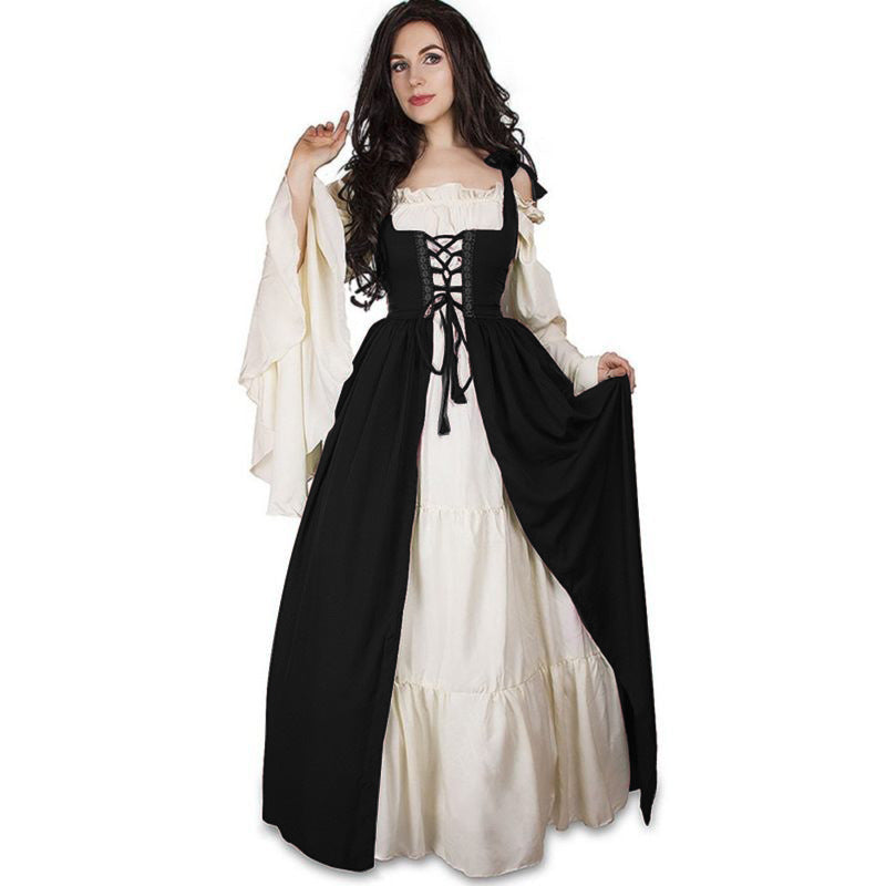 Damen historisches Kleid mit romantischem V-Ausschnitt und voluminösen Ärmeln Echoarchiv