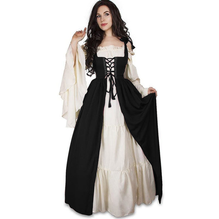 Damen historisches Kleid mit romantischem V-Ausschnitt und voluminösen Ärmeln Echoarchiv