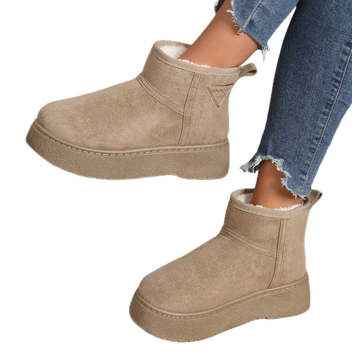 Damen Gefütterte Plateau‑Stiefeletten aus Wildlederoptik mit Teddyfutter Echo Archiv