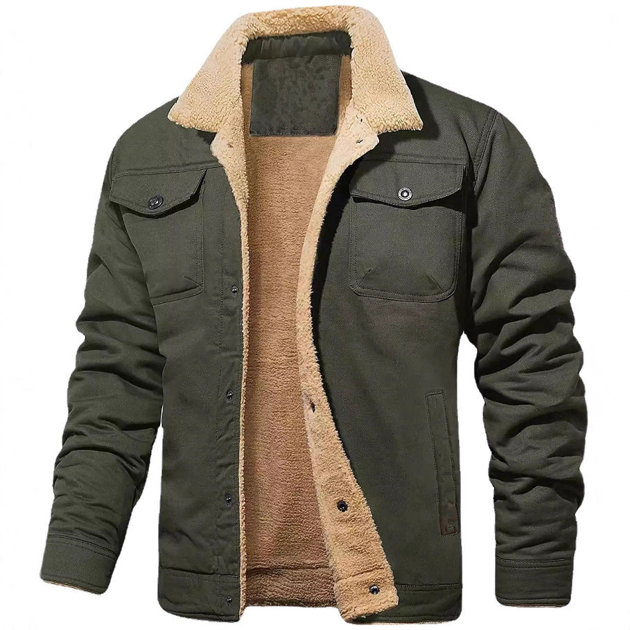 Herren gefütterte Steppjacke im Utility-Stil mit warmem Innenfutter Echoarchiv