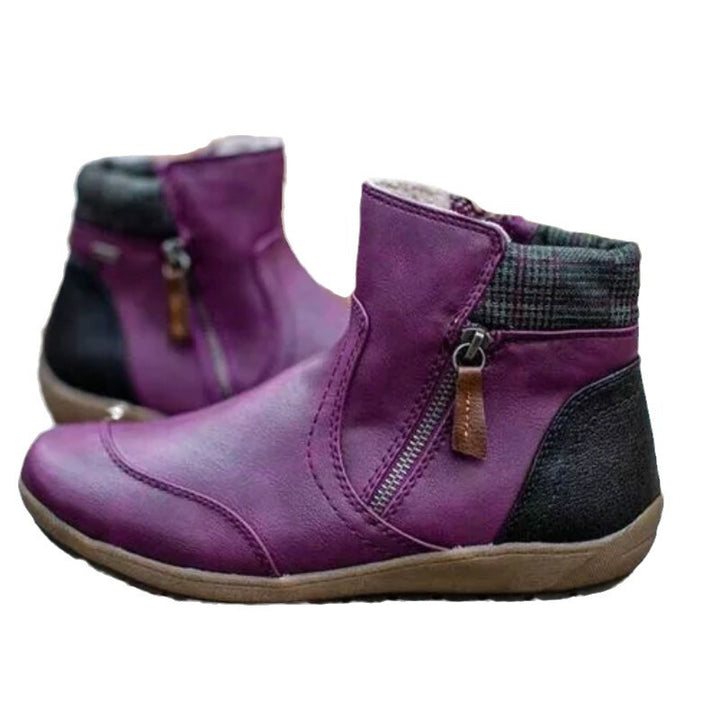 Damen nan lederoptik gefütterte Stiefelette mit seitlichem Reißverschluss und rutschfester Laufsohle Echo Archiv