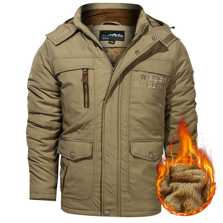 Herren nan isolierte Kapuzenparka mit Sherpa-Innenfutter, winddichter Front und Multifunktions-Taschen Echo Archiv