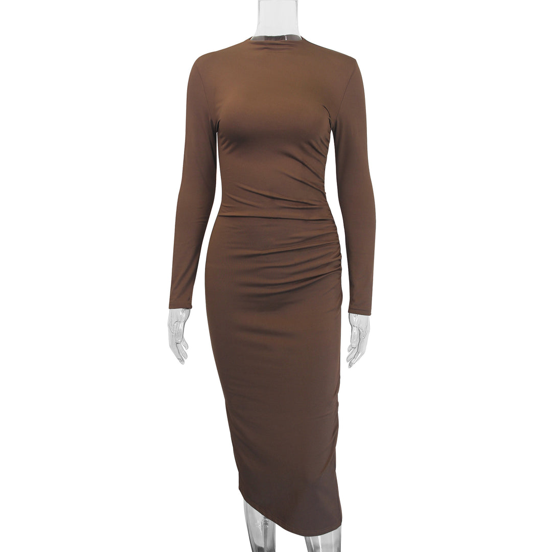 Damen Elegantes Bodycon-Maxikleid mit langen Ärmeln und figurbetontem Schnitt Echo Archiv