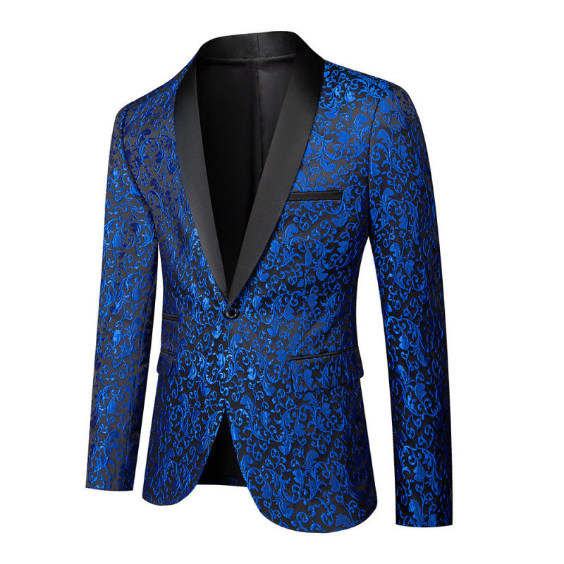 Herren Extravaganter Smokingblazer mit floralem Jacquard-Muster Echoarchiv