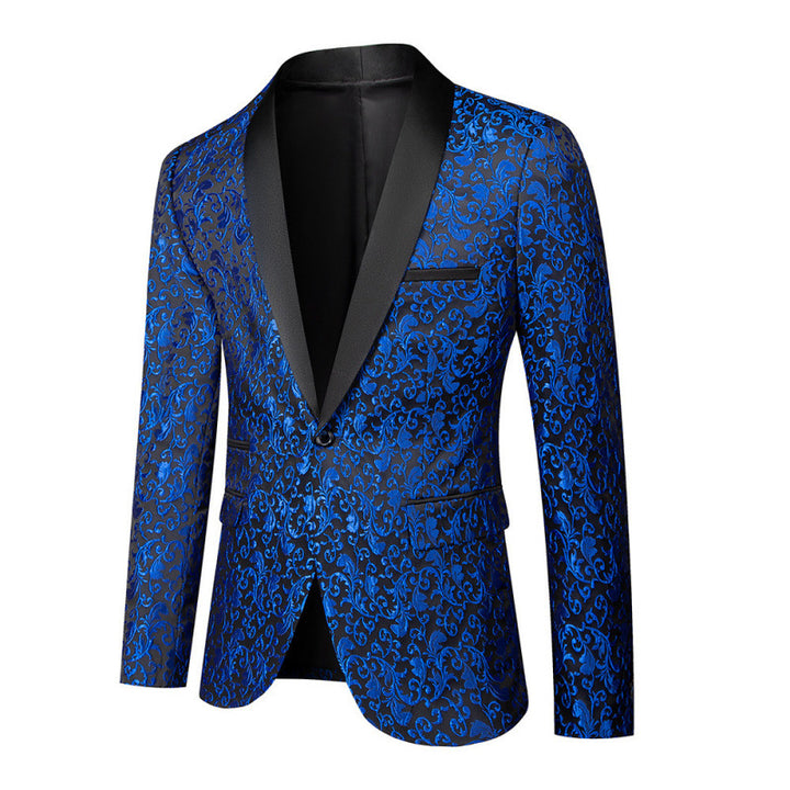 Herren Extravaganter Smokingblazer mit floralem Jacquard-Muster Echoarchiv