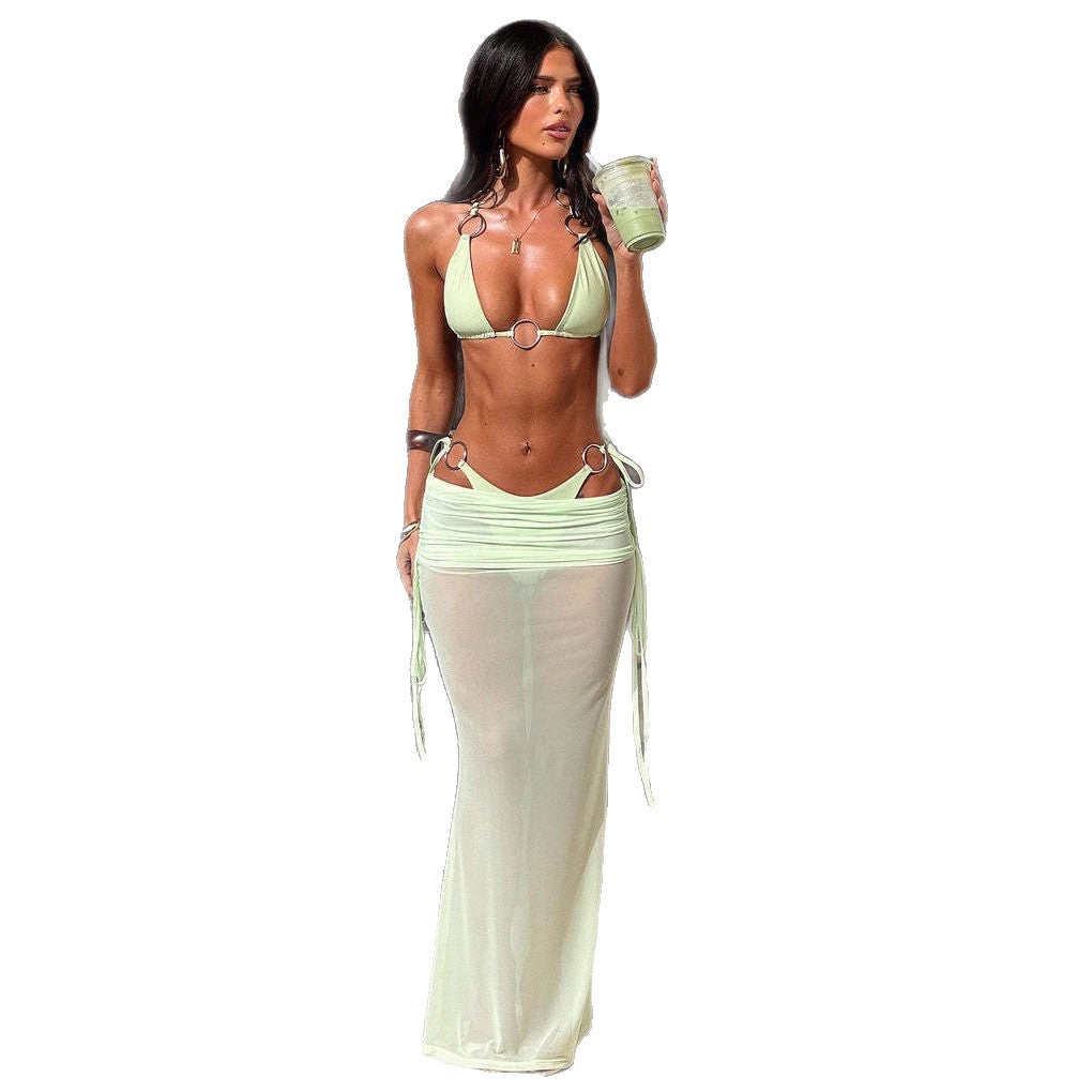 Damen Bikini-Set mit transparentem Cover-Up und raffinierten Details Echo Archiv