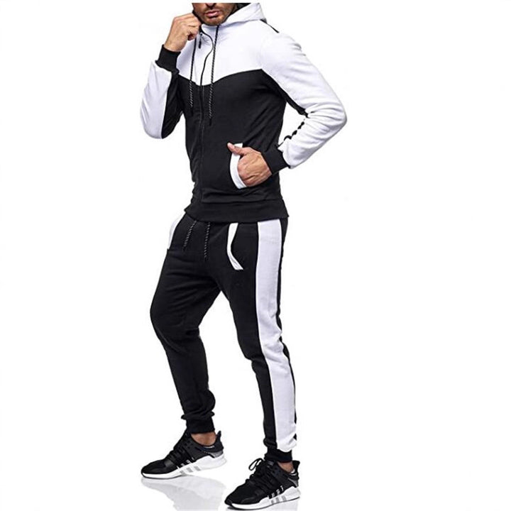 Herren Sportliches Trainingsanzug-Set mit Kapuze und stylischen Kontrastnähten Echoarchiv
