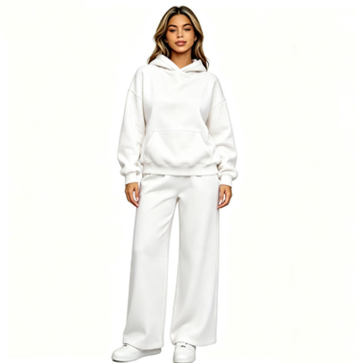 Damen Lässiger Kapuzenpullover mit weiten Hosen Echoarchiv
