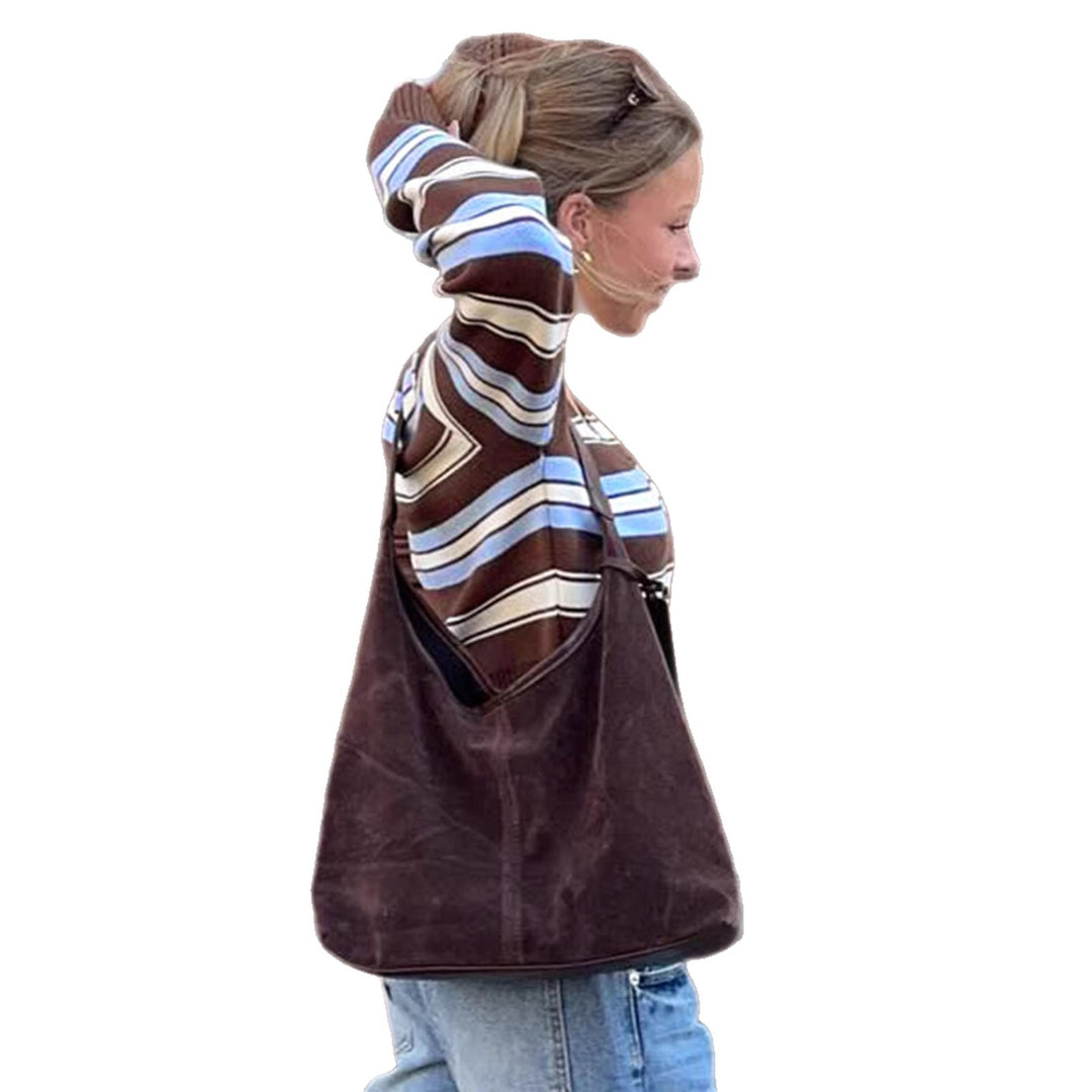 Damen Kurzgeschnittene gestreifte Strickjacke mit V-Ausschnitt und tailliertem Rippbund Echo Archiv