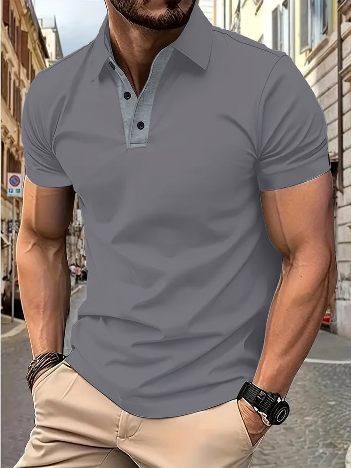 Herren Poloshirt mit modischen Kragenakzenten und atmungsaktivem Stoff Echoarchiv