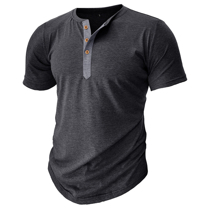 Herren Henley T-Shirt mit Knöpfen und lässigem Schnitt Echoarchiv