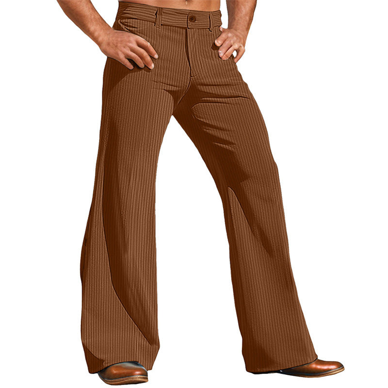 Herren elegante Flared Hose im Vintage-Stil mit Streifenmuster – Sorevano