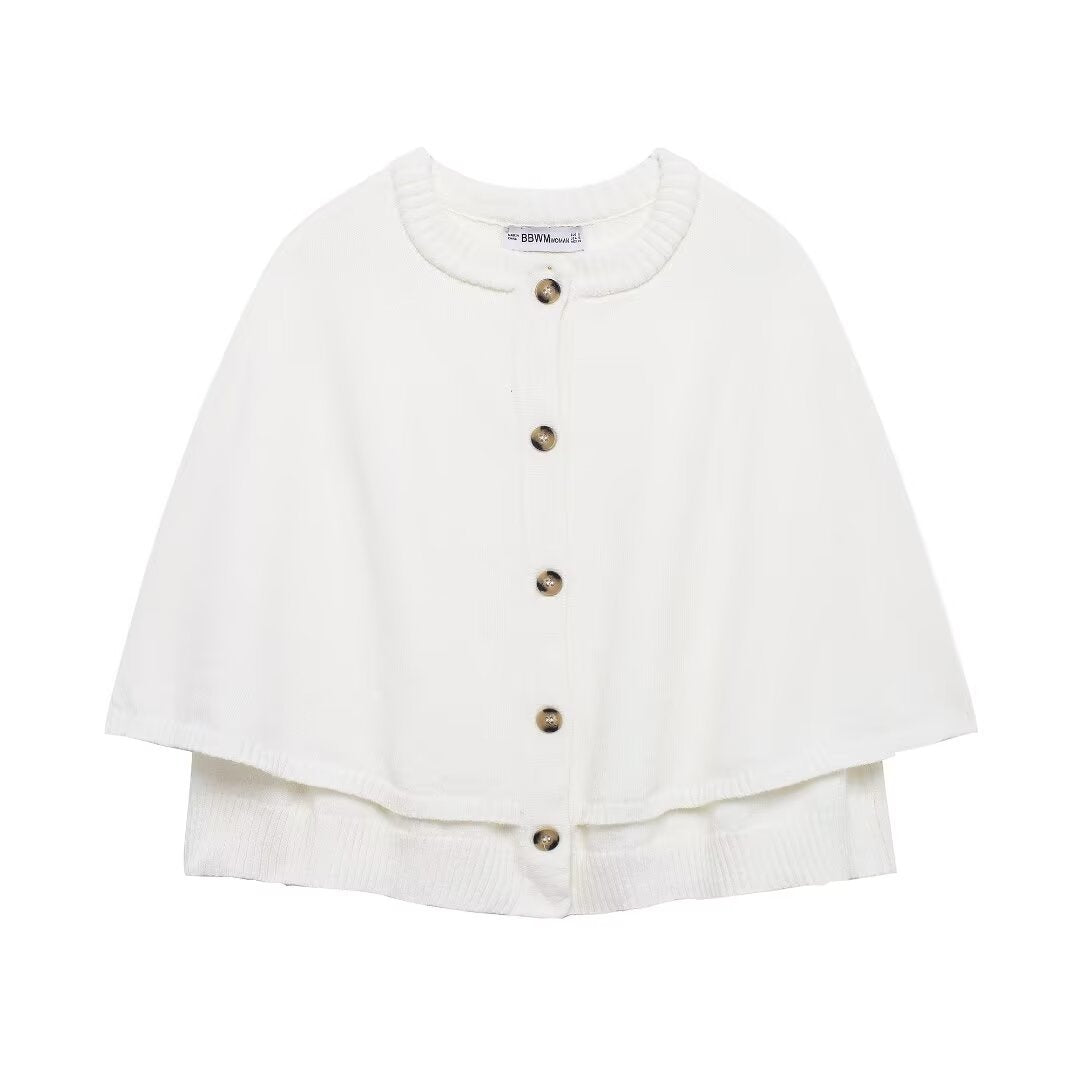 Damen Cape-Cardigan mit Knopfleiste und zweilagigem Umhang Echo Archiv