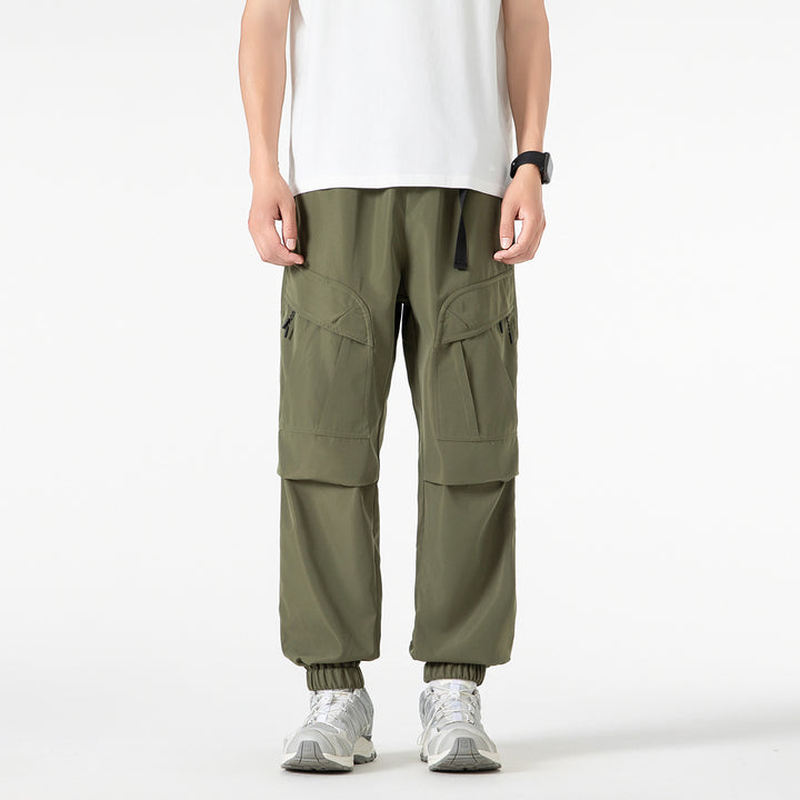 Herren Weite technische Cargo-Joggerhose mit elastischem Tunnelzugbund und Mehrfachtaschen Echo Archiv