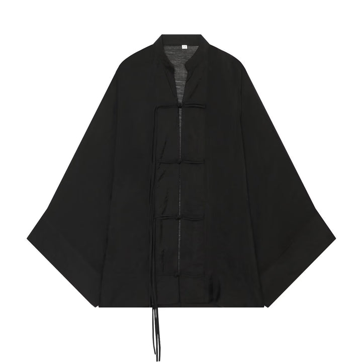 Damen Kimono-Jacke mit traditionellen Knotenverschlüssen und weitem Oversize-Schnitt Echo Archiv