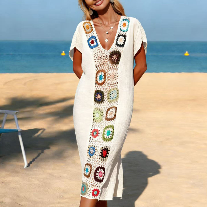 Damen Strandkleid mit floralen Häkelelementen Echo Archiv