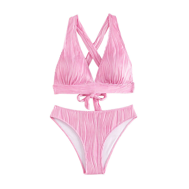 Damen Bikini-Set mit hohem Taillenbund und eleganten Falten Echo Archiv