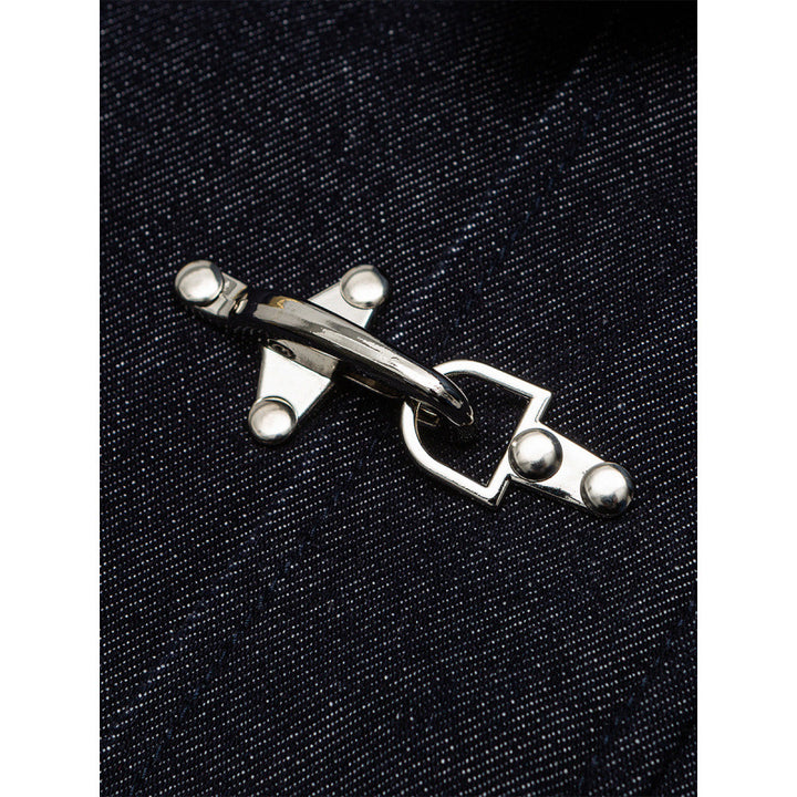 Herren Boxy-Jeansjacke mit Cordkragen und Metallknebelverschlüssen Echo Archiv