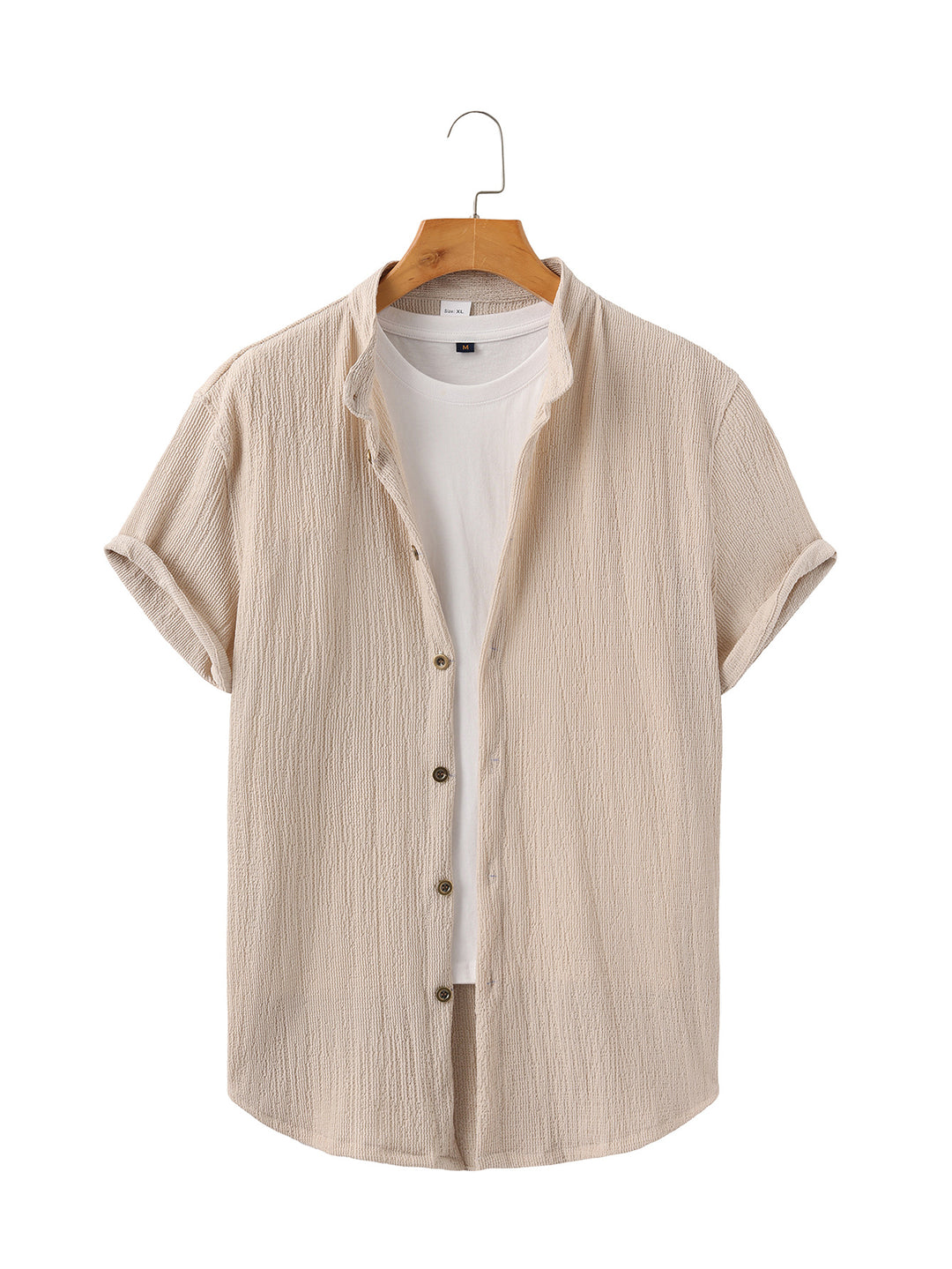 Herren nan leichtes Knitterstruktur-Überhemd mit umgeschlagenen Ärmeln entspannter Overshirt-Silhouette Echo Archiv