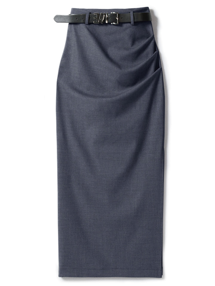 Damen Eleganter Wickelrock mit Taillengürtel Echoarchiv