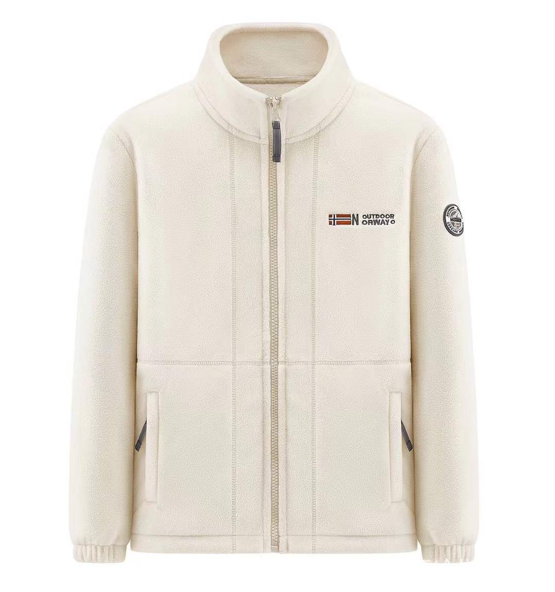 Herren Fleece-Outdoorjacke mit durchgehendem Reißverschluss, Stehkragen und Reißverschlusstaschen Echo Archiv