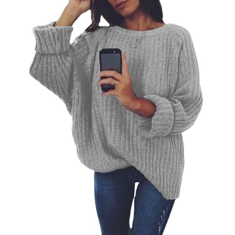 Damen Grobstrickpullover mit lockerer Passform und trendigem Rippenmuster Echoarchiv