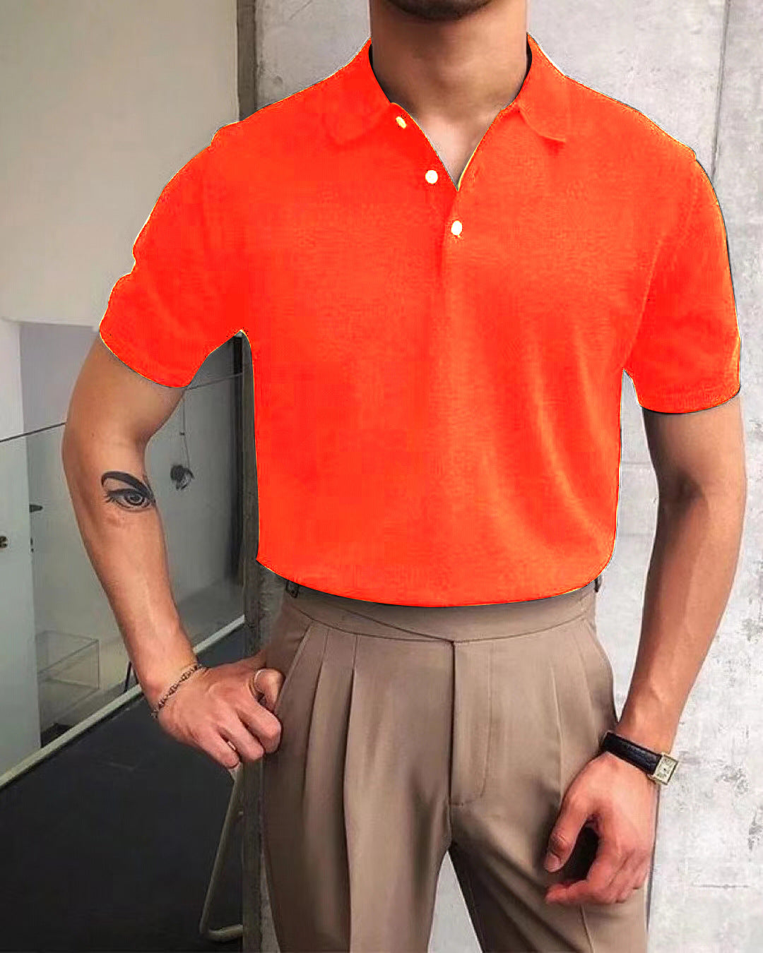 Herren nan Premium-Feinstrick-Poloshirt mit offenem Hemdkragen und dezenter Knopfleiste Echo Archiv