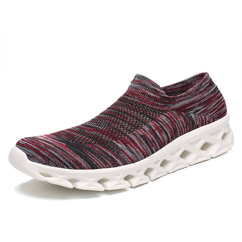 Unisex Leichter Slip-On Strick-Freizeitschuh mit wabenförmiger Hohlkammer-Sohle Echoarchiv